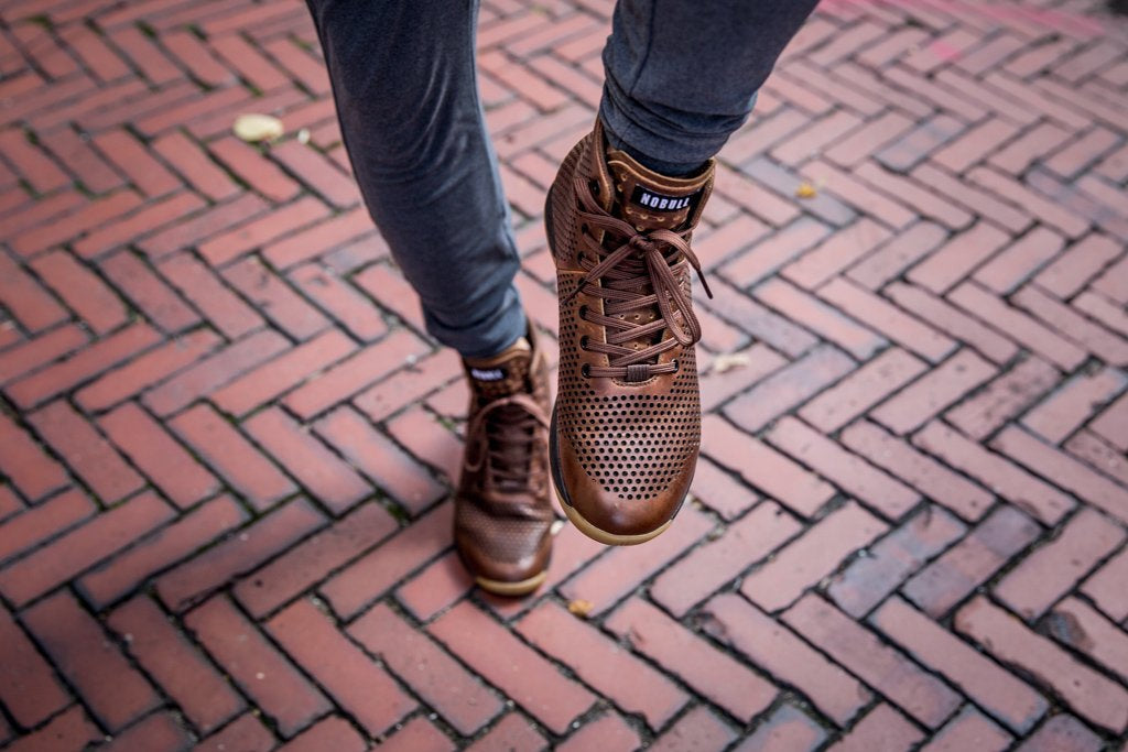 NoBull High-Top Coffee Leather Trainers The High-Top Coffee Leather Trainer has already started to  main image 3